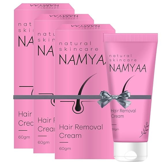 Namyaa Hair Removal Cream for Intimate Skin with Free Vitamin C Serum, 60 gram,