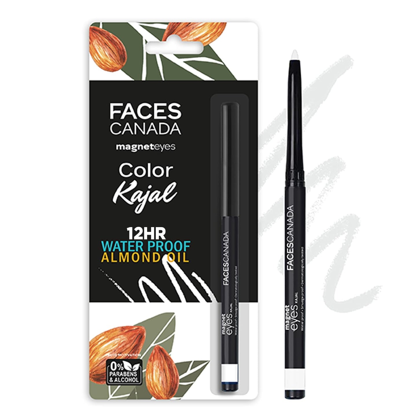 FACES CANADA Magneteyes Color Kajal - White Serenity 06, 0.30g | Highly Pigmented Kohl | 1