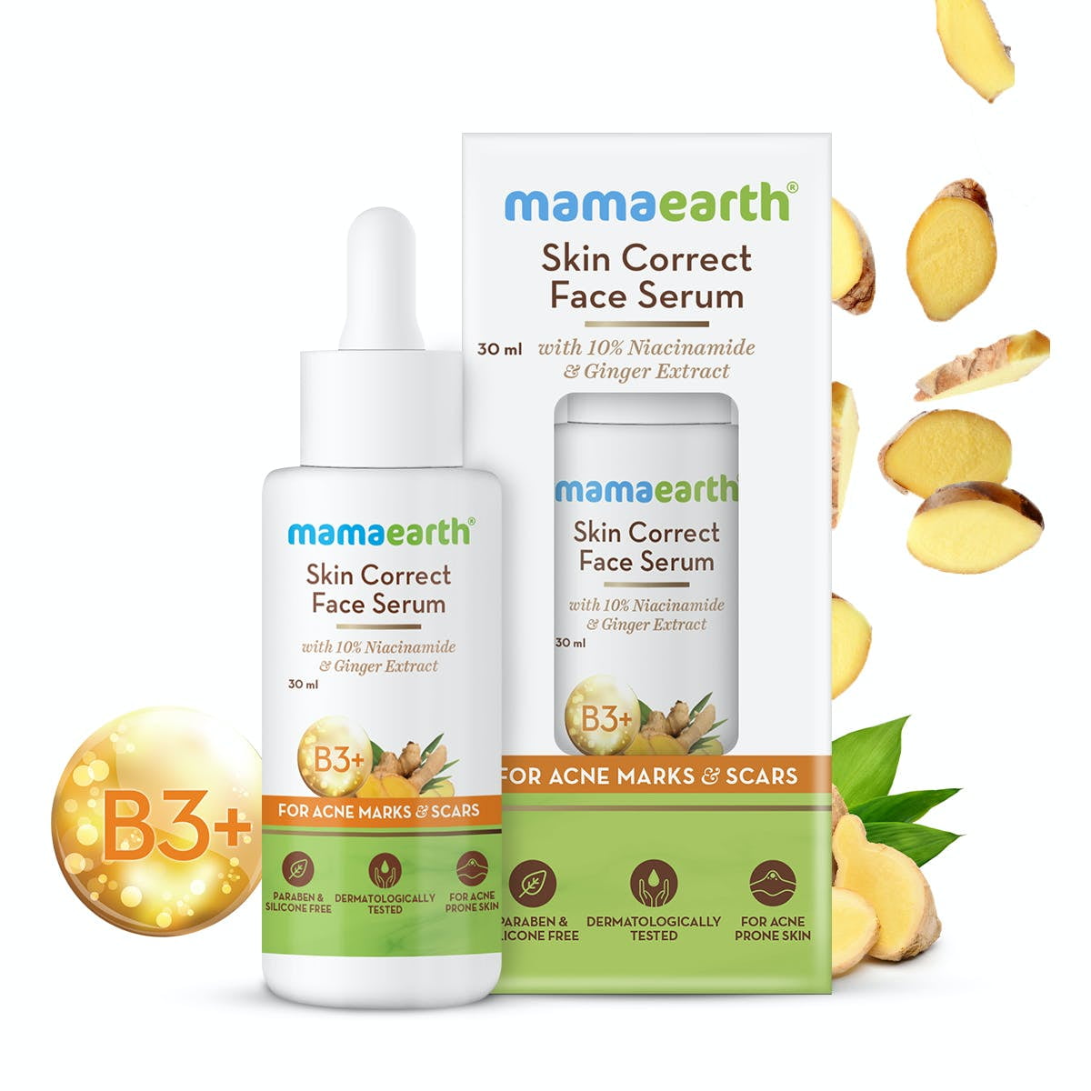 Mamaearth Skin Correct FaceSerum Acne Scars Removal Cream With Niacinamide & Ginger Extrac