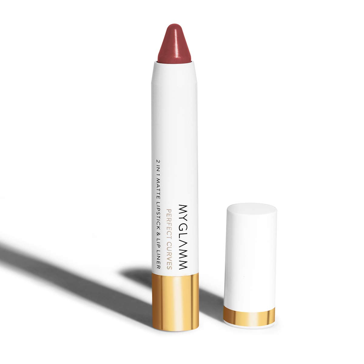 MyGlamm Perfect Curves Matte Lip Crayon-Bourbon Candy (Beige)-3.7 gm | Brick Pink Matte Li