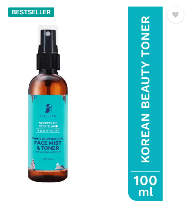 Pilgrim White Lotus Natural Face Mist & Toner | with Camellia & Witch Hazel | Korean K-Bea