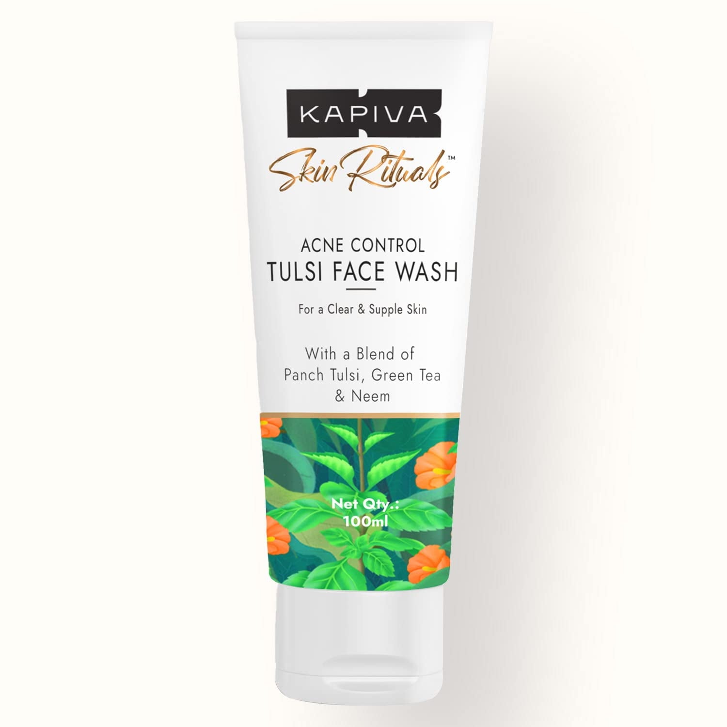 Kapiva Acne Control Tulsi FaceWash | Reduces Active Acne & Scars | For All Skin Types | 0%