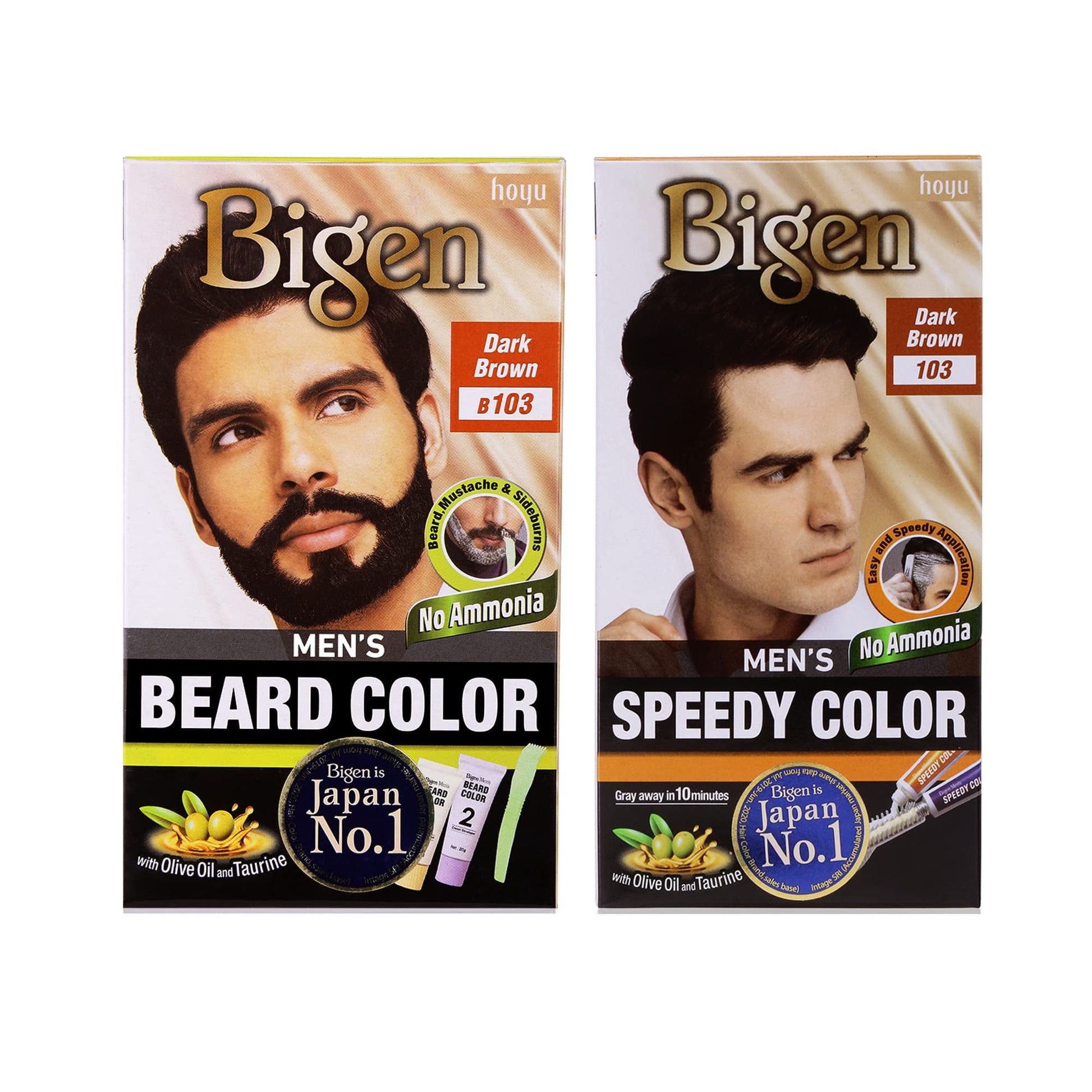 Bigen Beard 103 & Menâ€™S Speedy Hair Color 103 (Pack Of 2)