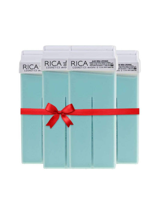 RICA Aloe Vera Roll on waxing Kit - Set of 4 Refill wax - 100 ML