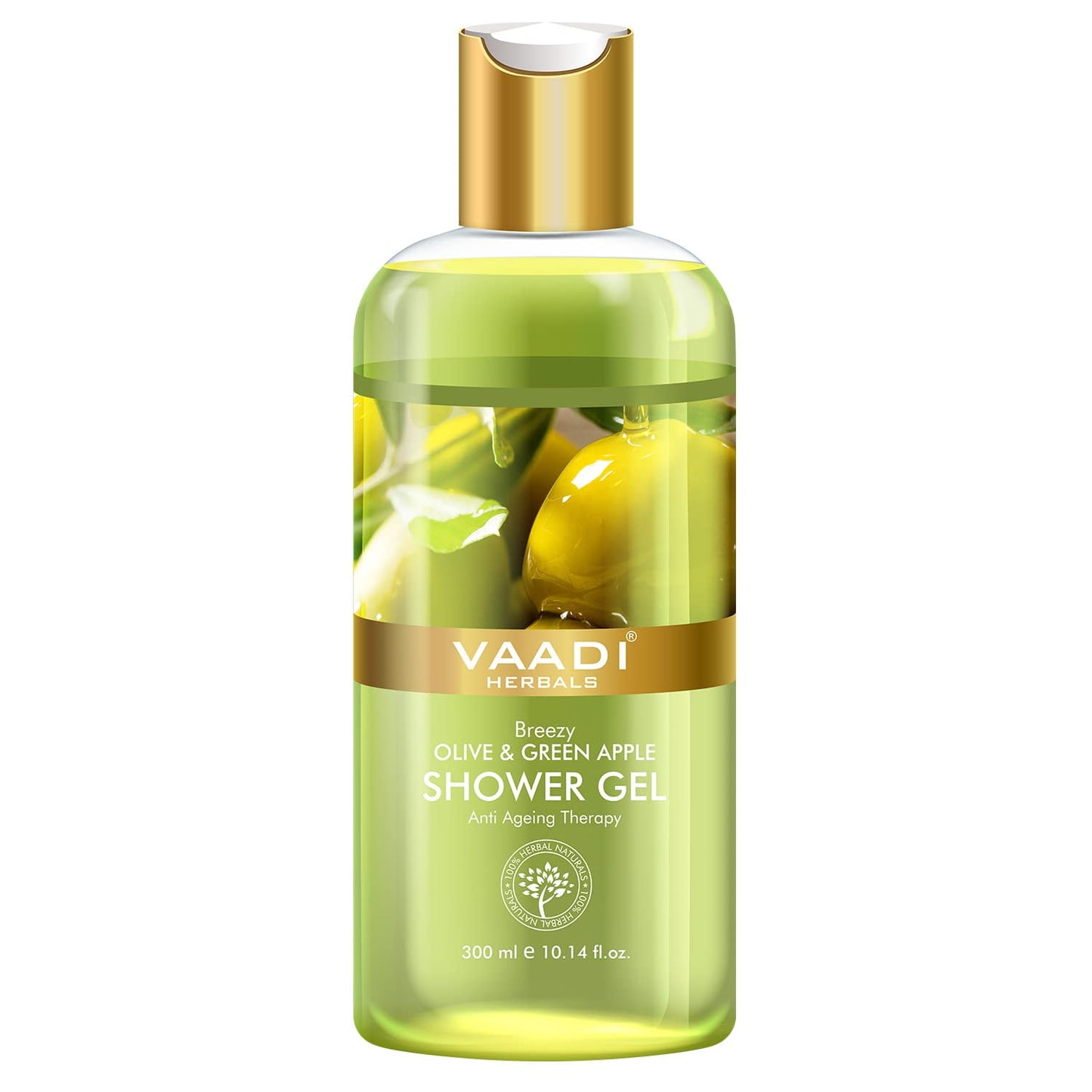 Vaadi Herbals Shower Gel, Breezy Olive And Green Apple, 300Ml