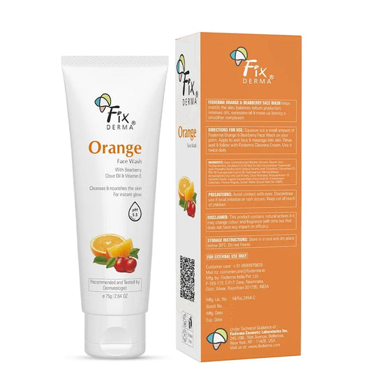 Glycolic Acid, Orange FaceWash for oily and Glowing Skin for women and men 75G