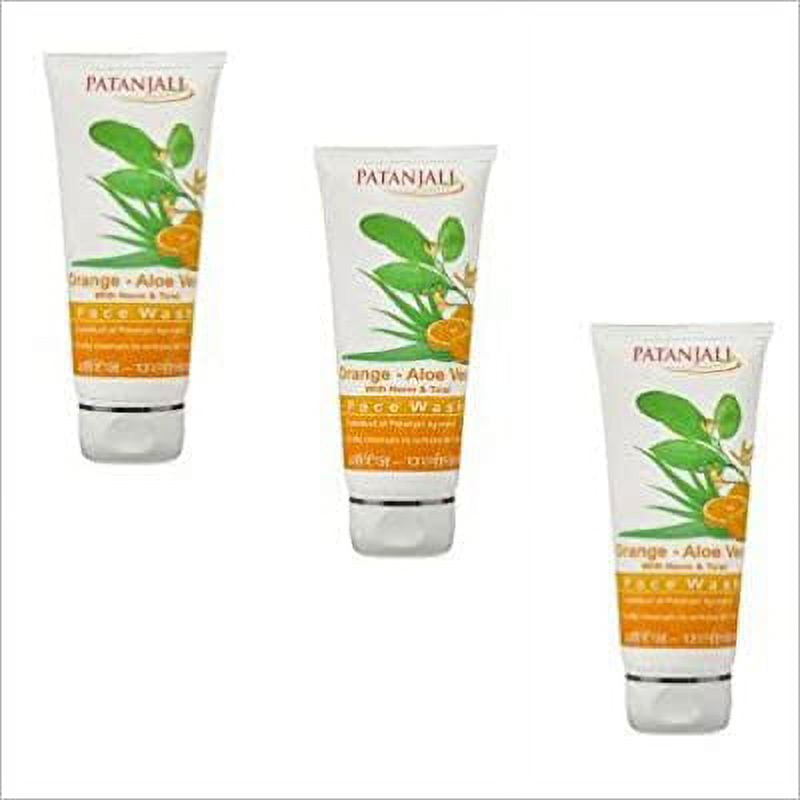 Patanjali Orange Aloevera FaceWash with neem & tulsi pack of 3 [Unknown Binding]
