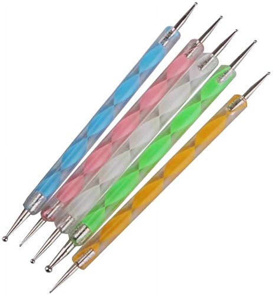 5 Pcs Nail Art Dotting Marbleizing Tool Pen for Nail Decoration Stamping by Trendy club
