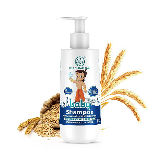 KHADI NATURAL VITAMIN -5 & WHEAT PROTEIN BABY SHAMPOO | Hypoallergenic & Tear Free | Baby