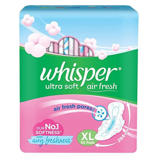 Whisper Ultra Skinlove Soft Sanitary Pads for Women|50 thin Pads|XL|Cottony soft|our #1 So