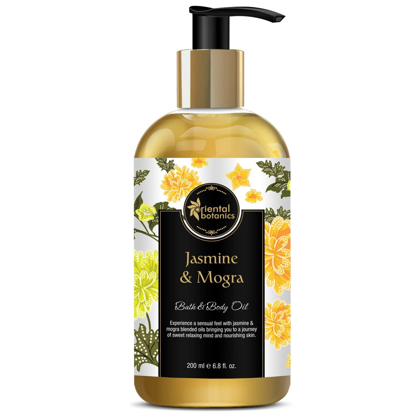 Oriental Botanics Bath & BodyOil (Jasmine & Mogra) - 200ml - No Mineral Oil