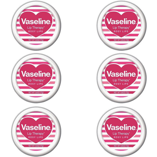 Pack of (6) Vaseline Rosy Lip Therapy Valentines 0.6 oz