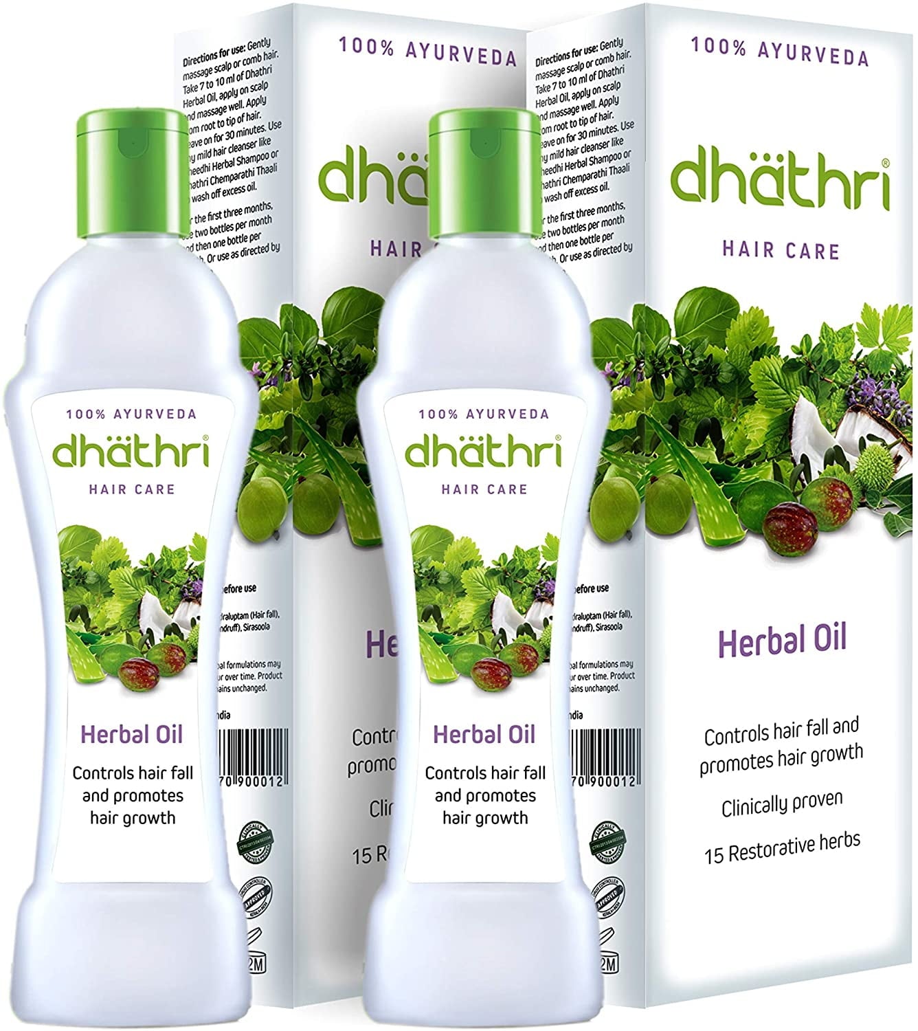 Dhathri HairCare Herbal Oil - 100 ml (Pack of 2)
