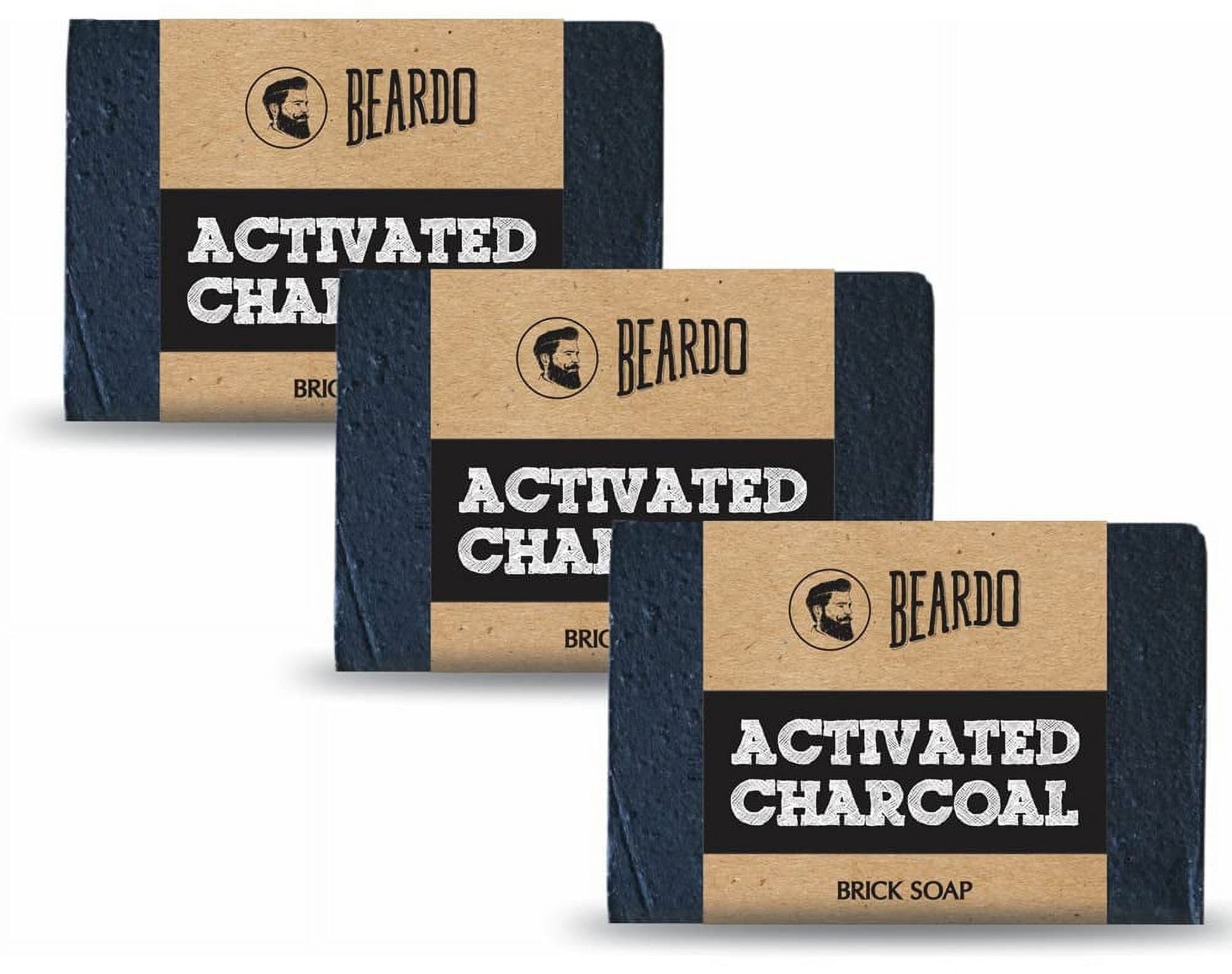 Beardo Activated Charcoal Brick Soap - 125G (Set Of 2)