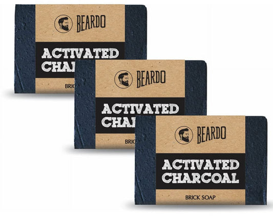 Beardo Activated Charcoal Brick Soap - 125G (Set Of 2)