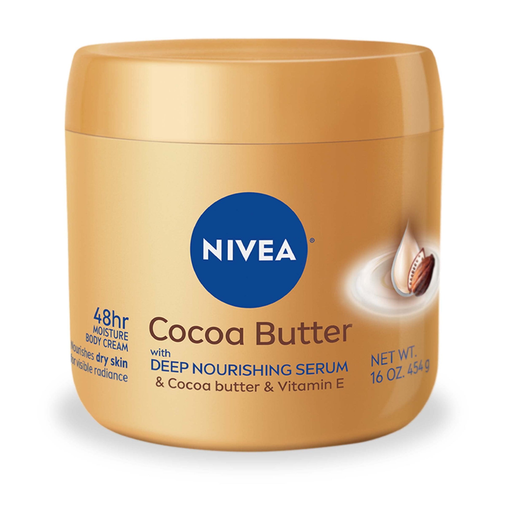 NIVEA Cocoa Butter Body Cream with Deep Nourishing Serum, Cocoa Butter Cream for Dry Skin,