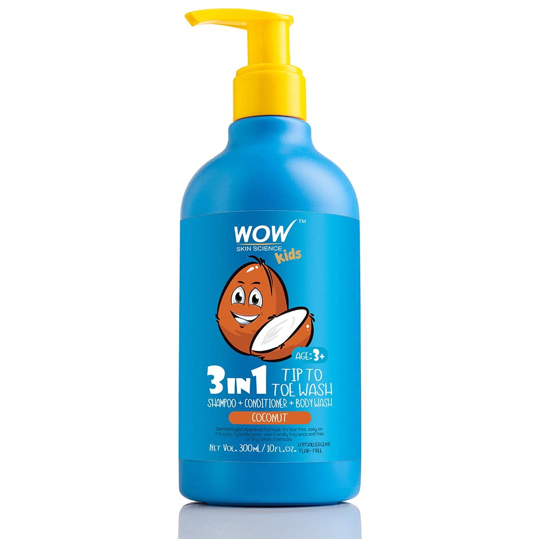 WOW Skin Science Kids Tip To Toe Wash - Shampoo - Conditioner - BodyWash, 300 ml