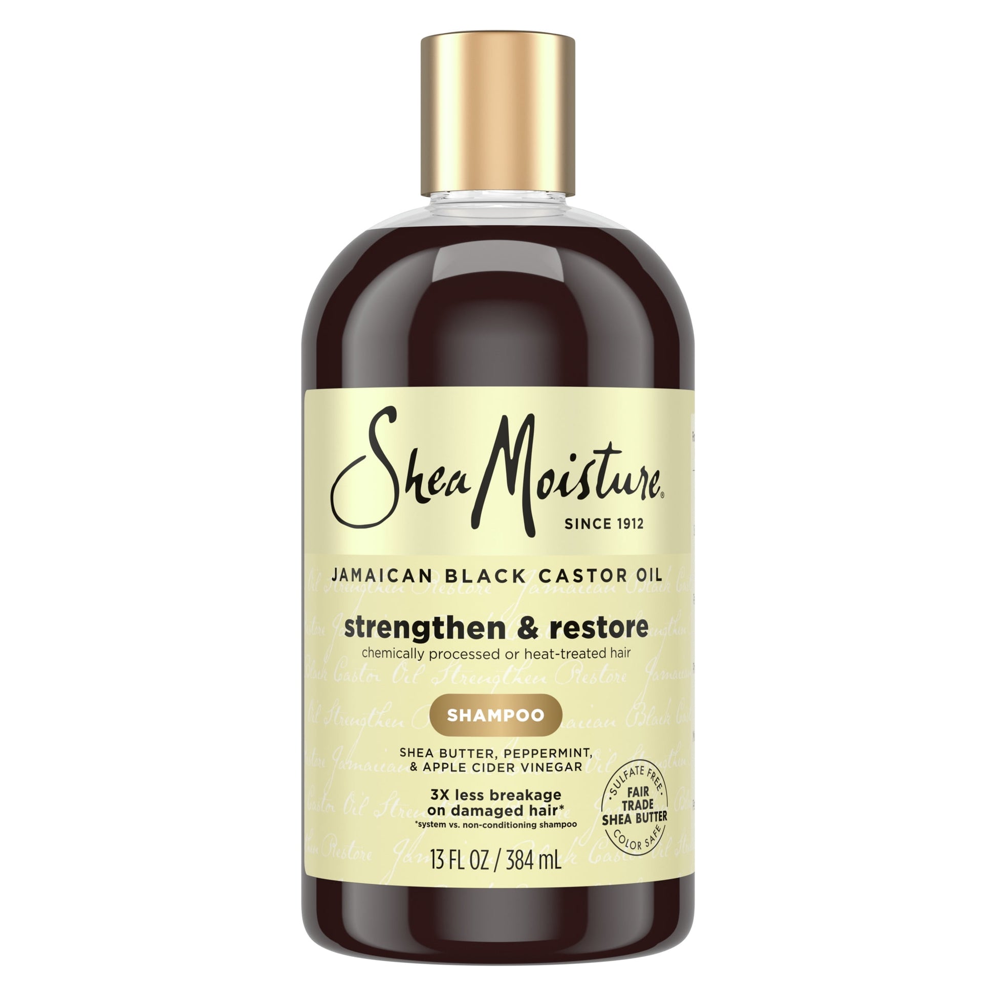 SheaMoisture Strengthen & Restore Shampoo 100% Pure Jamaican Black Castor Oil, 13 oz