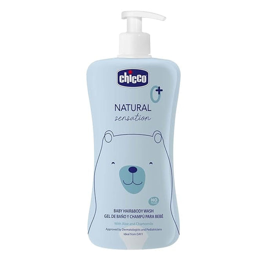 Chicco Natural Sensation Baby Bodywash & Shampoo with Aloe & Chamomile, 500 ml |Ultra Soft
