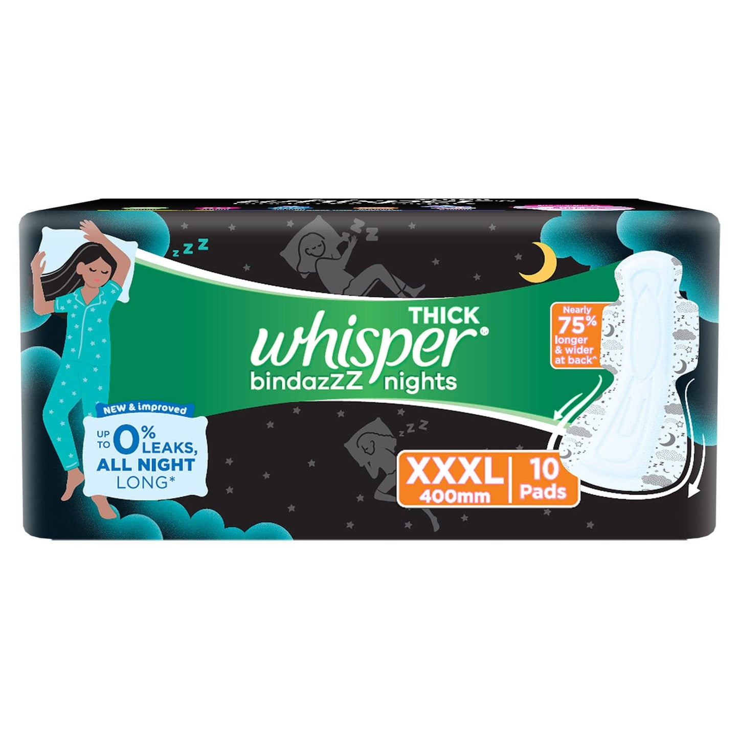 Whisper Nights XXXL Pads: 10 U
