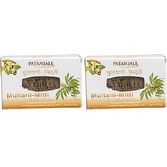 Pack Of 2 - Patanjali Multani Mitti Body Cleanser Soap Bar - 75 Gm (2.6 Oz)