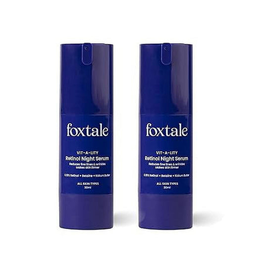 FoxTale - (Pack Of 2) 0.15% Beginner Friendly Retinol Night Serum|Anti-Aging NightCream|Re