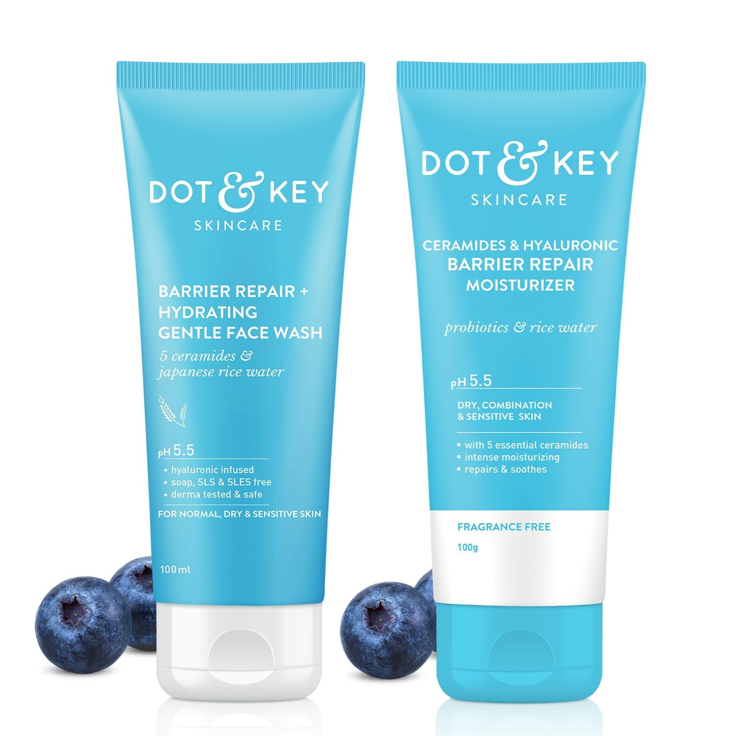 Dot & Key Skin Barrier Repair Combo | FaceWash 100 Ml & Face Moisturizer 100G | Daily Skin