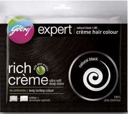 Godrej 5 X Expert Rich Creme Hair Colour Natural Black 40 Gm Each (Total 200Ml) by Godrej