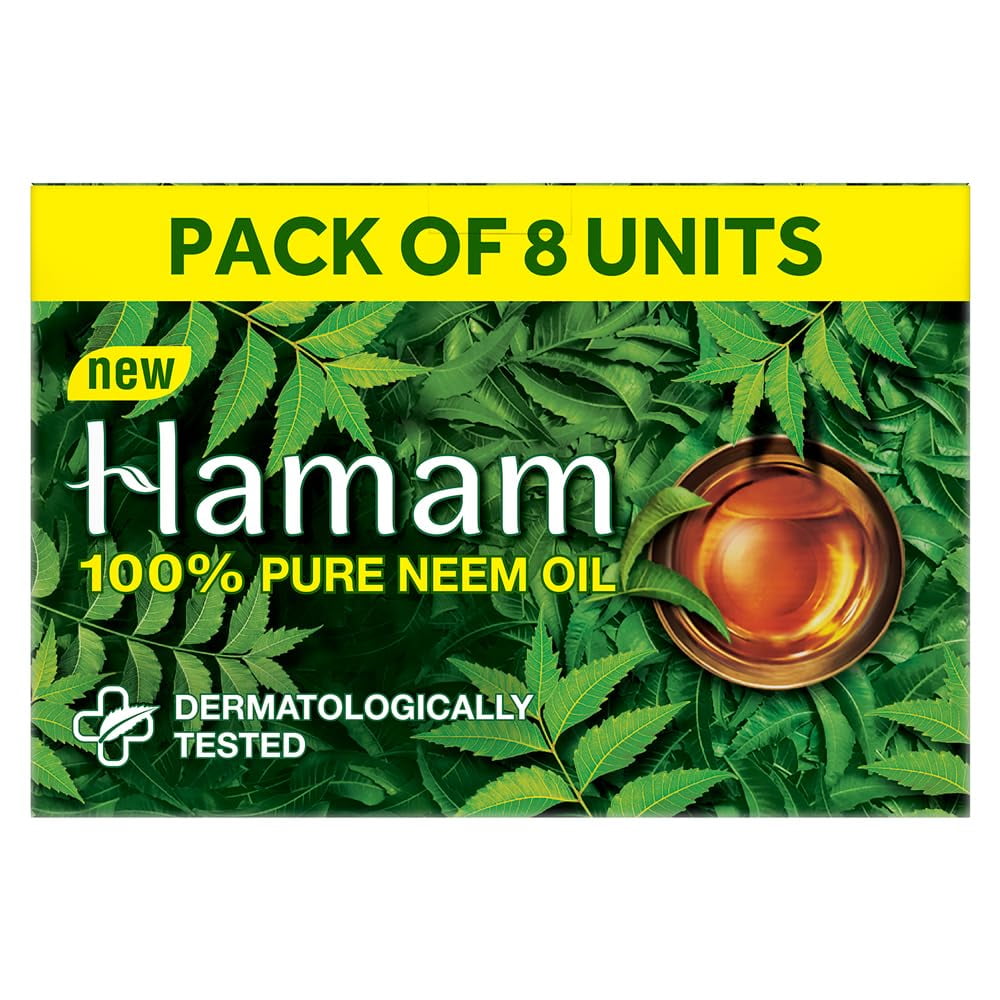 New Hamam Bathing Soap (Pack Of 8) With 100% Pure Neem Oil Which Helps Protects Your Skin