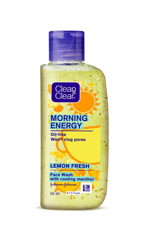 Clean & Clear Morning Energy Lemon Fresh FaceWash, Yellow, 50 ml