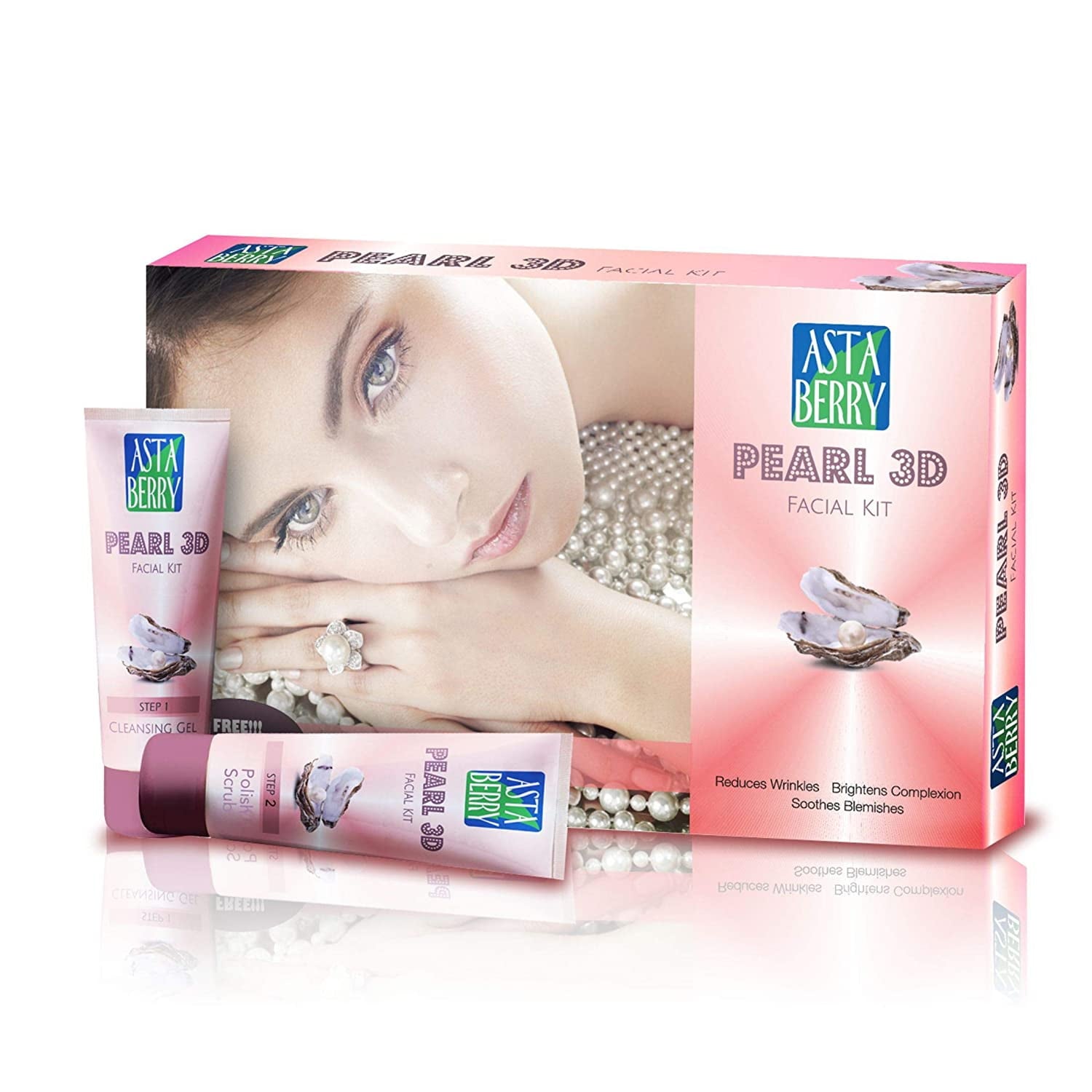 Astaberry Facial Kit Mini Pearl 120gm - Brighteners Complexion | Reduces Blemishes, Wrinkl