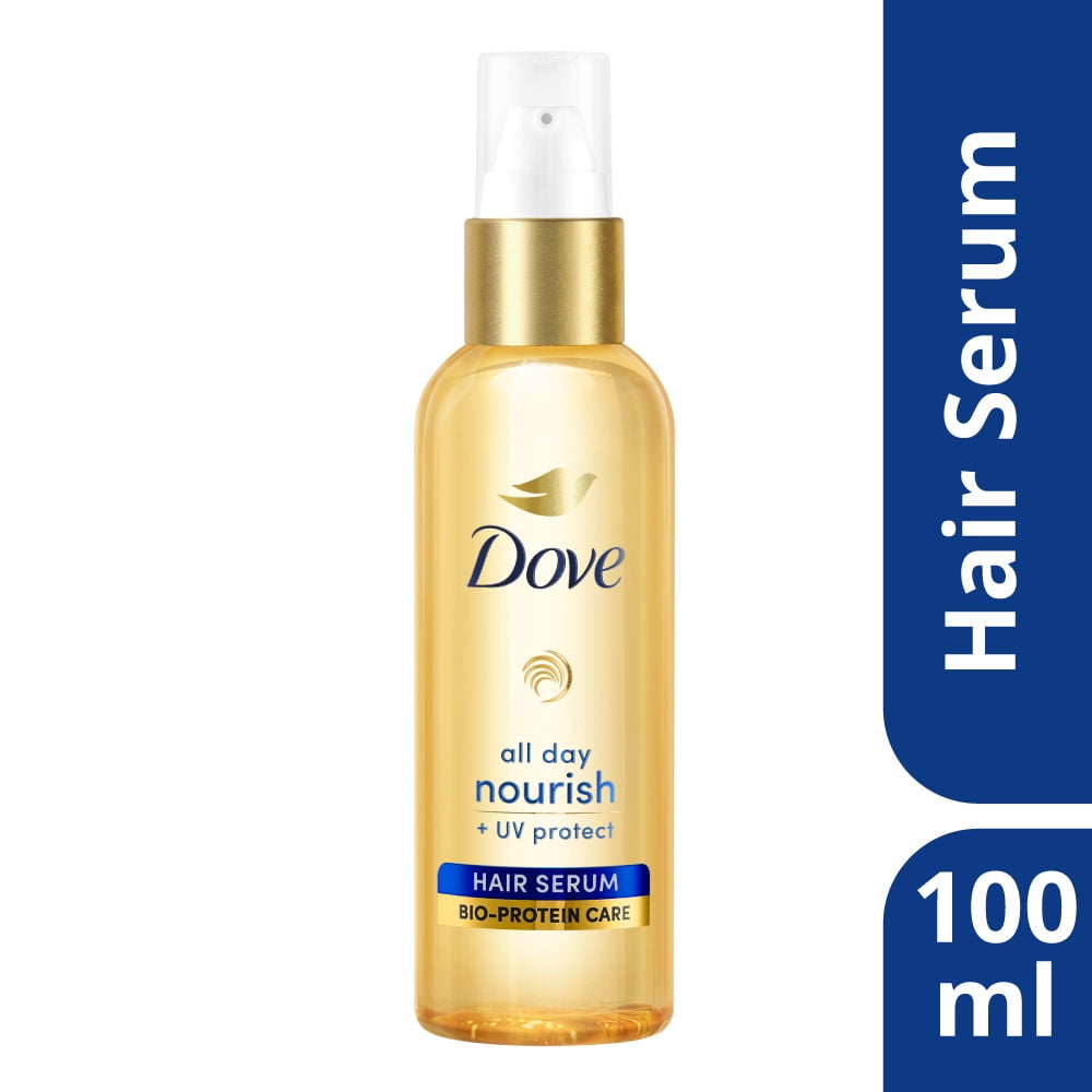 Dove All Day Nourish + UV protect Hair Serum For All Hair Types With Bio Protein Care 100m