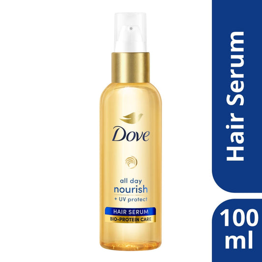Dove All Day Nourish + UV protect Hair Serum For All Hair Types With Bio Protein Care 100m