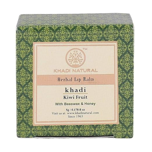 Khadi Natural Kiwi Fruit LipBalm with Beeswax and Honey, 5g| Herbal LipBalm for Soft Lips