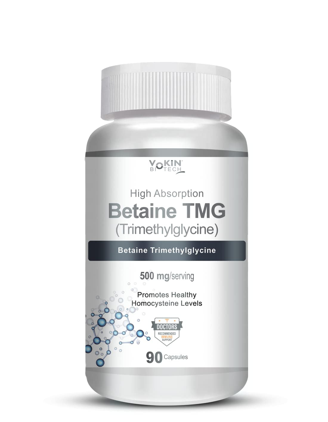 Vokin Biotech Betaine Trimethylglycine (TMG) for Support Healthy Homocysteine Levels (90 C