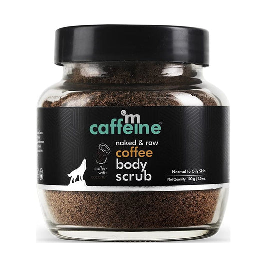 MCaffeine Naked & Raw Coffee Body Scrub, 100 g | Coconut | Tan Removal | Oily/Normal Skin