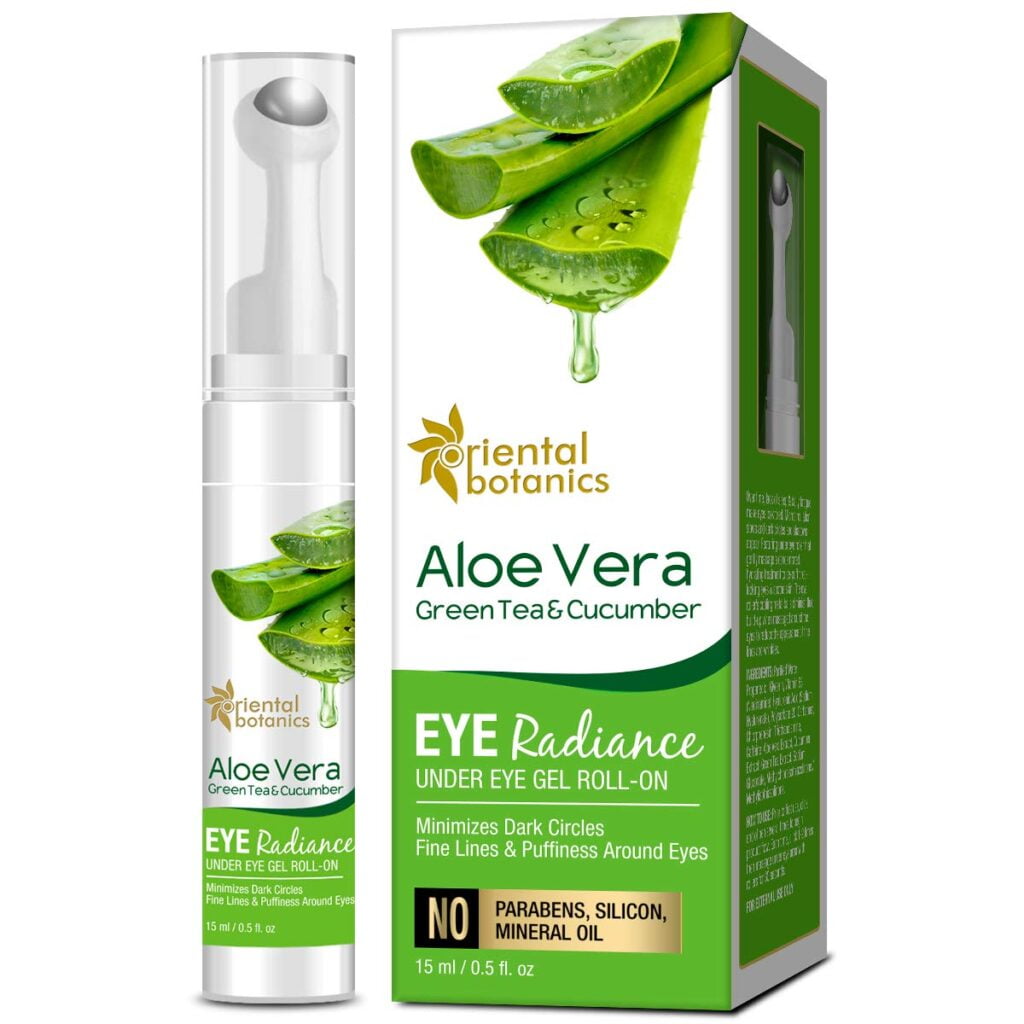 Oriental Botanics Aloe Vera, Green Tea & Cucumber Eye Radiance Under Eye Gel Roll on, 15ml