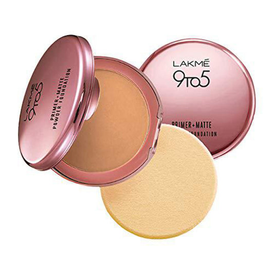 Lakme 9 to 5 Primer with Matte Powder Foundation Compact, Natural Light, 9g