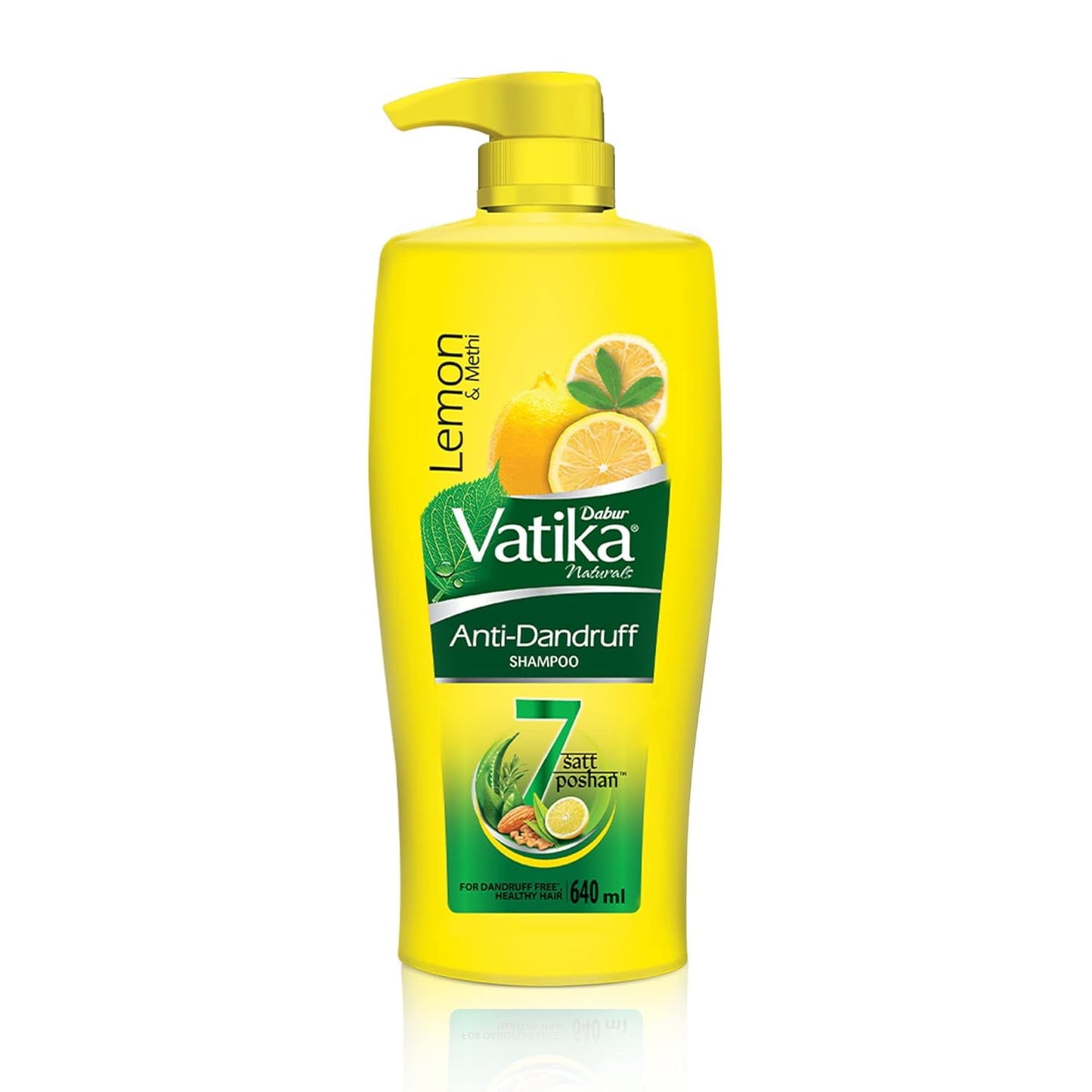 Dabur Vatika Lemon Anti-Dandruff Shampoo Reduces Dandruff Moisturizes Scalp 640ml