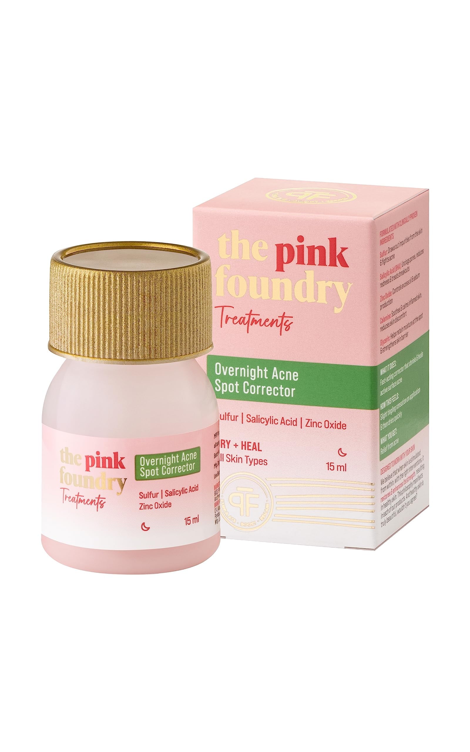 The Pink Foundry Acne Spot Corrector & Drying Treatment | Fast reduction of Pimples, Black