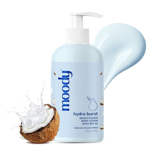 Moody 7D Hydro Burst Hyaluronic Acid & Coconut BodyLotion with SPF 30 & Broad Spectrum Pro