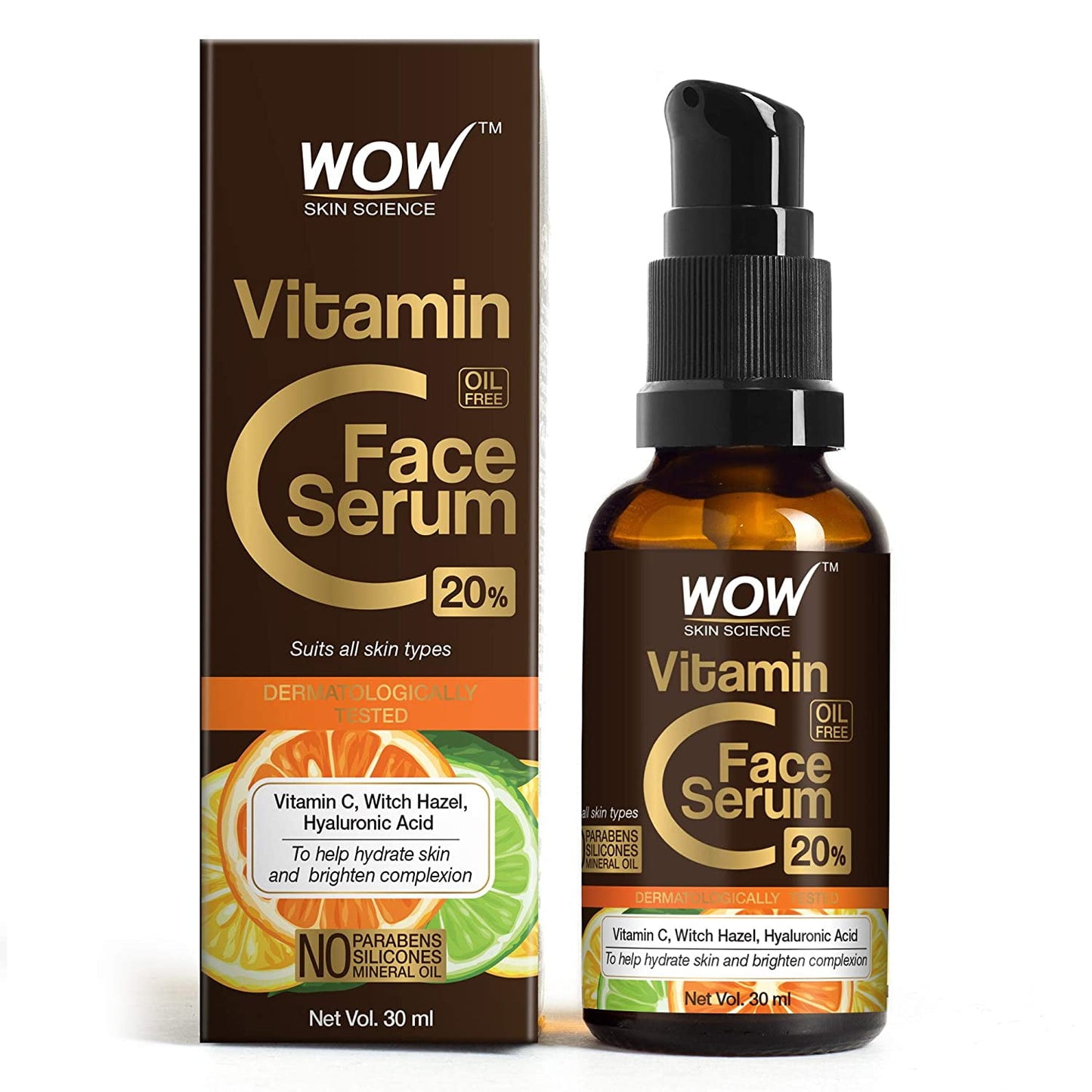 WOW Skin Science Vitamin C Serum - Skin Clearing Serum - Brightening, Anti-Aging Skin Repa