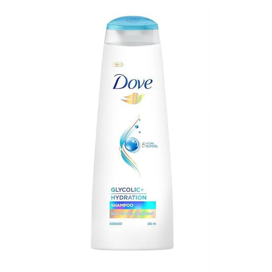 Dove Glycolic + Hydration Shampoo 340 ml with 5% Hydra-Glycol for Upto 100 hours of hydrat