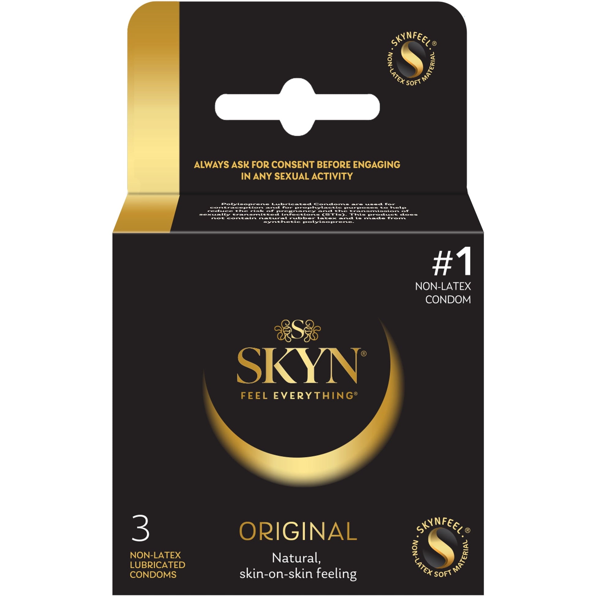 SKYN Non-Latex Lubricated Condoms, Original, 3 Count