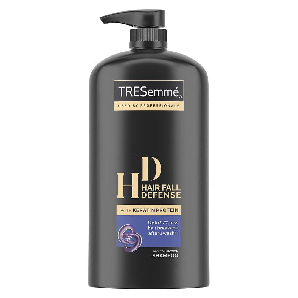 TRESemme Hair Fall Defence Shampoo 1 L, With Keratin for Hair Fall Control and Longer, Str
