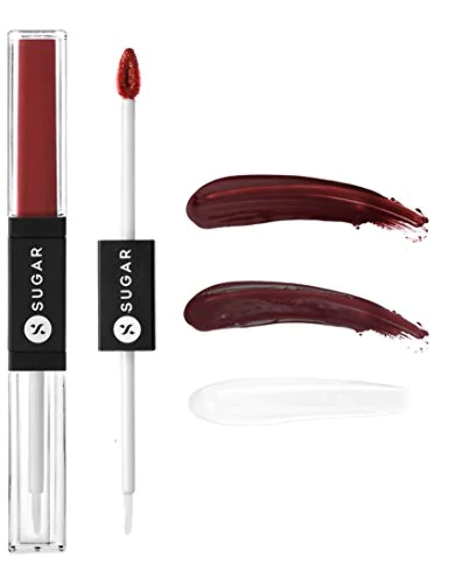 SUGAR Cosmetics - Smudge Me Not - Lip Duo - 21 Aubergine Queen (Blackened Burgundy) - 3.5