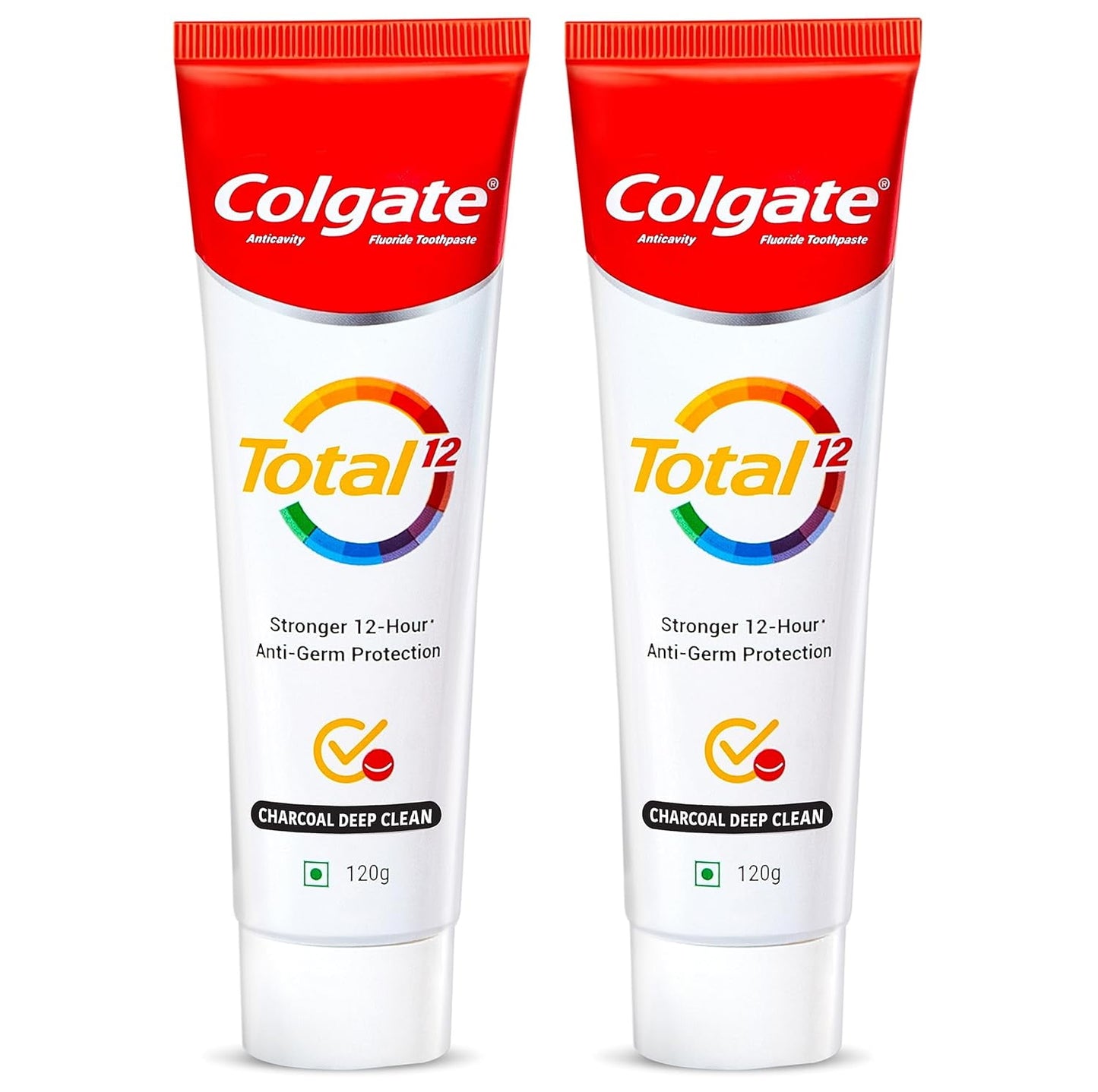 Colgate Total Whole Mouth Health, Antibacterial Toothpaste, 120gm + 120gm (240gm) (Charcoa