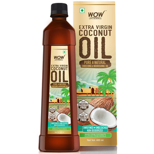 WOW Life Science Extra Virgin Coconut Oil ( Cold Pressed ) - Pure & Natural Enriching & No