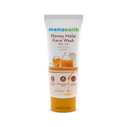Mamaearth Honey Malai Face Wash: Honey & Malai, 100 ml