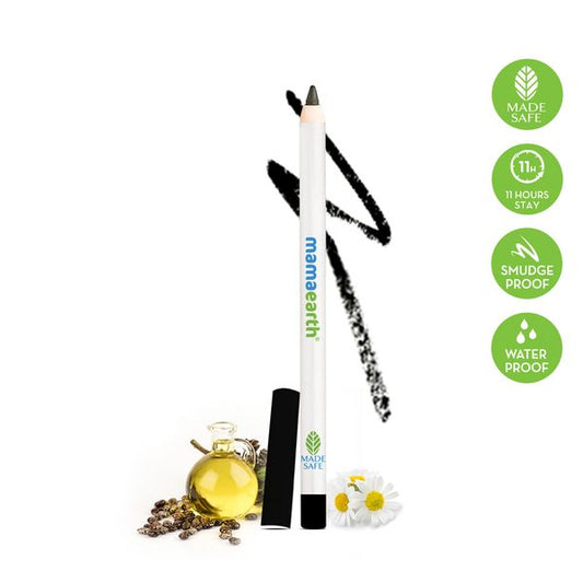 Mamaearth Long Stay Kajal: Black Waterproof, 11 Hour, With